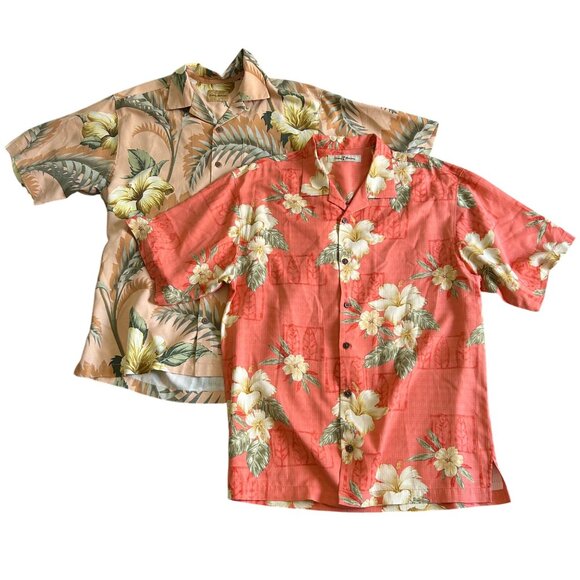 Tommy Bahama Bundle Men's Medium Button Down Silk Shirts - Picture 1 of 7